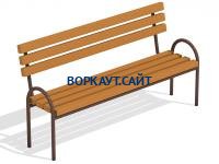 Парковая лавочка со спинкой МАФ 1605 в Ижевске