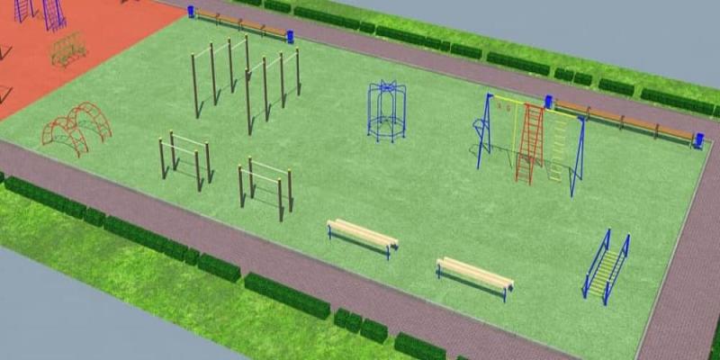 Проект детско-спортивной площадки для школы - детсада в Ижевске