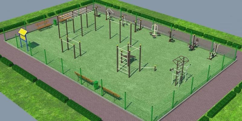 Проект спортивной воркаут площадки с уличными тренажерами - 1467400 рублей в Ижевске