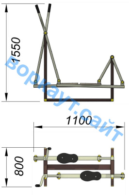 Уличный тренажер "Лыжник" УТ 008 в Ижевске