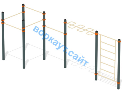 Воркаут турники с шведской стенкой и рукоходом  ВС-21 в Ижевске
