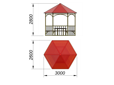 Беседка со столом и лавками МАФ 4121 в Ижевске