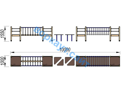 Детский спортивный комплекс Двойной мостик ДСК 3115 в Ижевске
