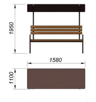 Лавочка под навесом МАФ 1607 в Ижевске