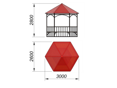 Беседка с лавками и полом МАФ 4122 в Ижевске