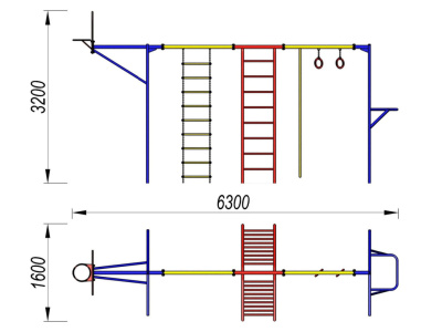 Гимнастический комплекс с баскетбольным щитом МАФ 3001 в Ижевске Гимнастический комплекс с баскетбольным щитом МАФ 3001 в Ижевске